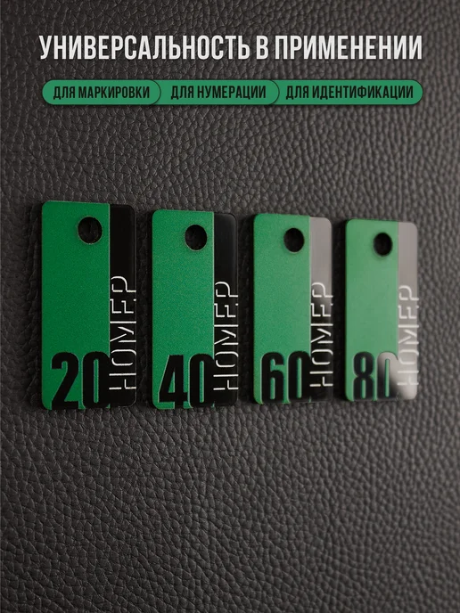 Бирки для ключей с номерами 1-40, бежевый, зеленый, фото 6