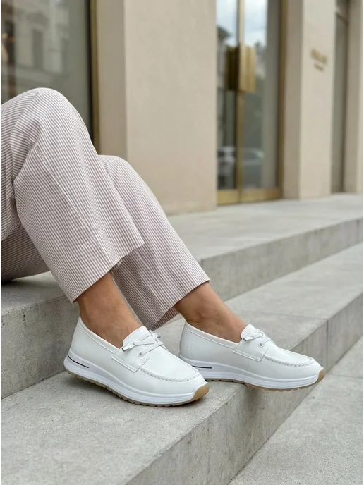 FIGGI Мокасины женские на платформе, белый, фото 3