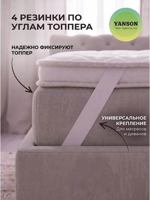 YANSON Твои правила сна Топпер жесткий на диван и матрас 8 см 150x210, 80x180, фото 4