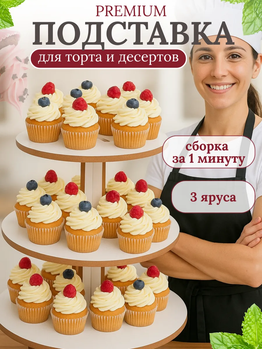 Подставка для торта и десертов ярусная тортовница