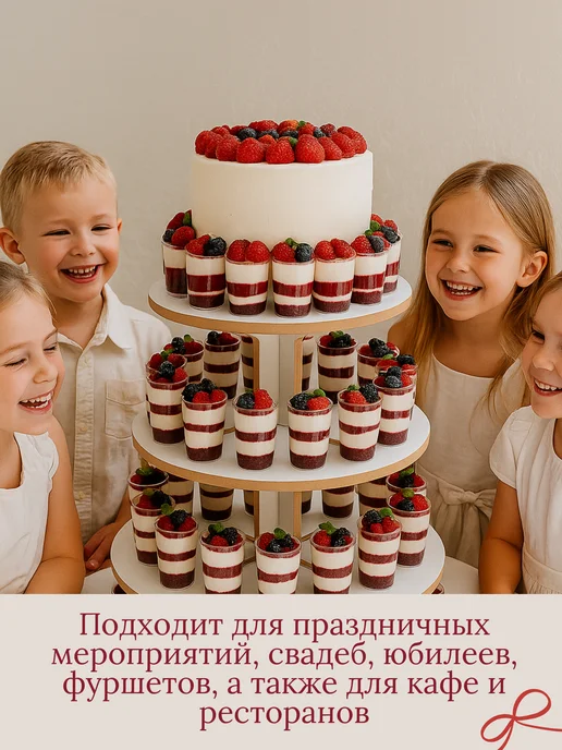 Woodstar Подставка для торта и десертов ярусная тортовница, белый, фото 5