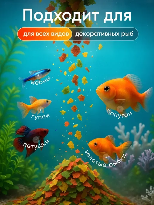 Хлопья корм для аквариумных рыб, 160г, 140 г, фото 3