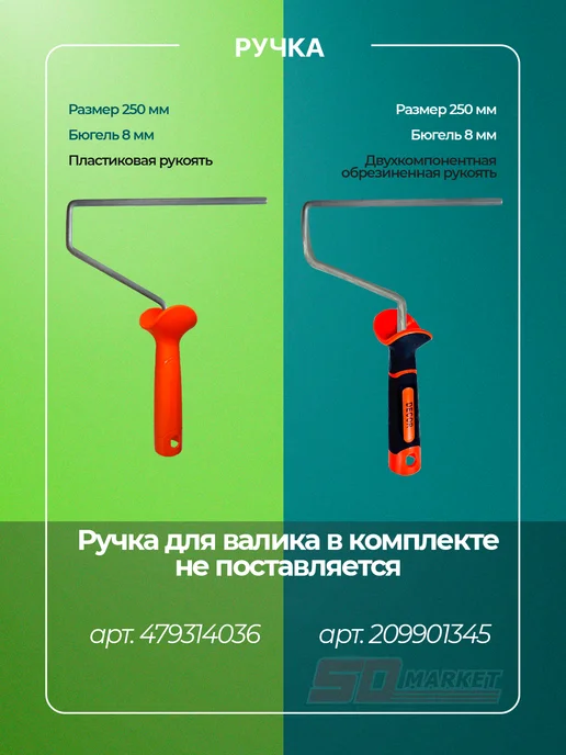 DECOR инструменты Сменный ролик 25 см для штукатурки и декоративной краски, зеленый, фото 7