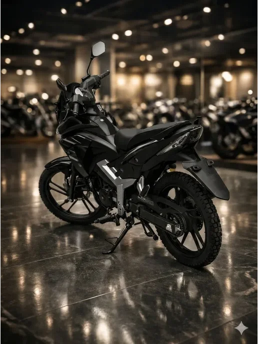ТЕХНОМОТОРФ Мопед STORM INDIGO BLACK 49.9 (110) см3, черный, фото 2