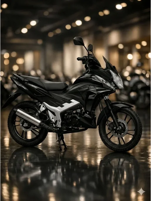 ТЕХНОМОТОРФ Мопед STORM INDIGO BLACK 49.9 (110) см3, черный, фото 3