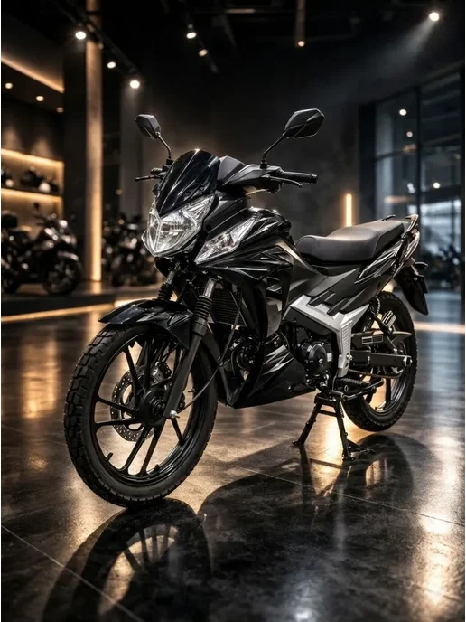 ТЕХНОМОТОРФ Мопед STORM INDIGO BLACK 49.9 (110) см3, черный, фото 5