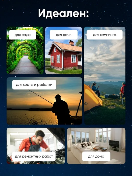 FORSAGE Кемпинговый фонарик аккумуляторный светодиодный с магнитом, вариант, фото 7
