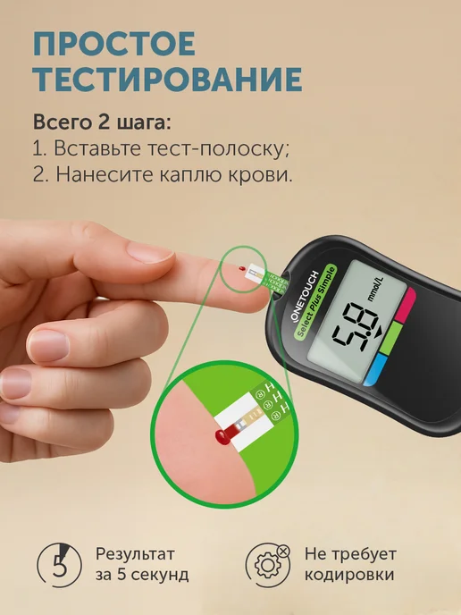 OneTouch Глюкометр One Touch Select Plus Simple, вариант, фото 8