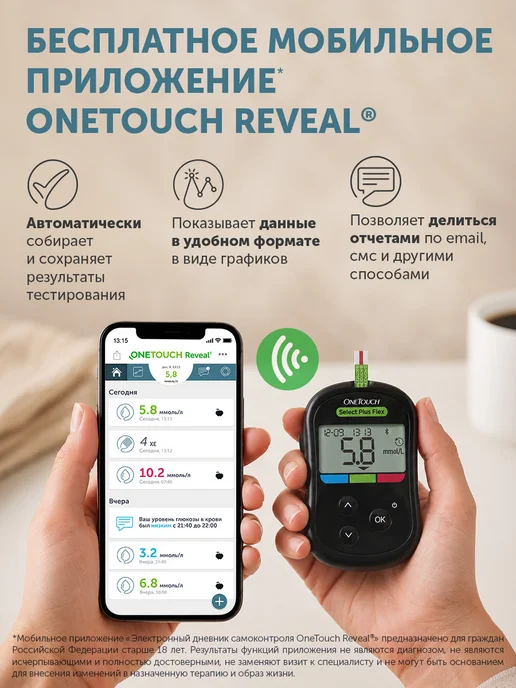 OneTouch Глюкометр One Touch Select Plus Flex, вариант, фото 6