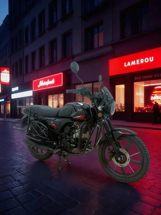 ТЕХНОМОТОРФ Мопед TRIGGER BLACK 110 см3 (49,9 см3), черный, фото 2