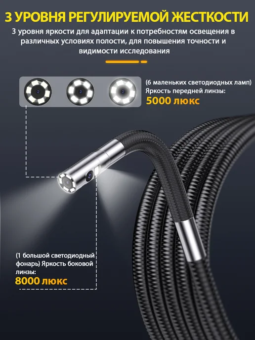 ANCEL AN302 6,5 мм двунаправленный артикуляционный эндоскоп, черный, фото 5