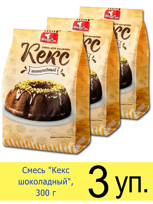 Preston Смесь сухая для выпечки кексов "Кекс шоколадный", 300 г, 300 г