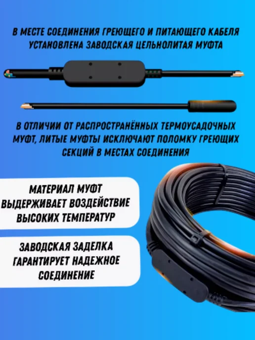 Heatup Греющий кабель для обогрева ступеней, площадок, кровли 11.5м, 11,5 м, фото 5