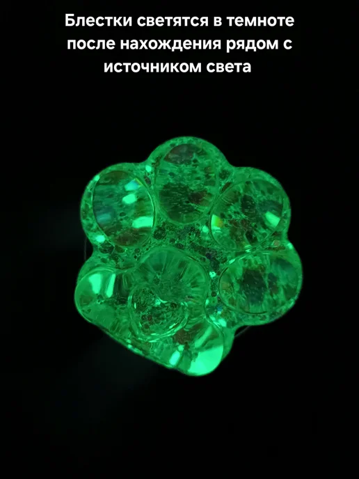 ShopKhib Попсокет для телефона Лапка светится в темноте, темный, фото 2