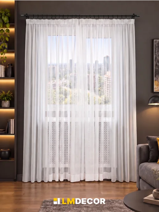 LM Decor Карниз для штор однорядный раздвижной 200-360 см Белый, черный, фото 4