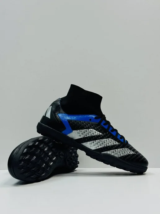 adidas Бутсы сороконожки футбольные с носком Бампы, синий, фото 3