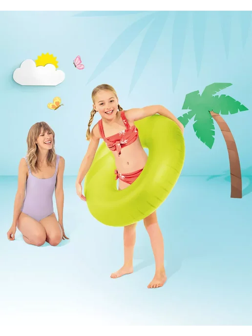 Intex Круг для плавания надувной «Неон» 91 см, желтый, фото 7