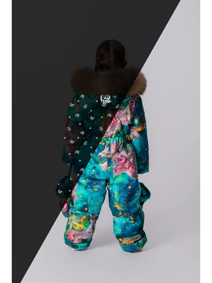 Зимний слитный комбинезон мембрана с натуральной опушкой