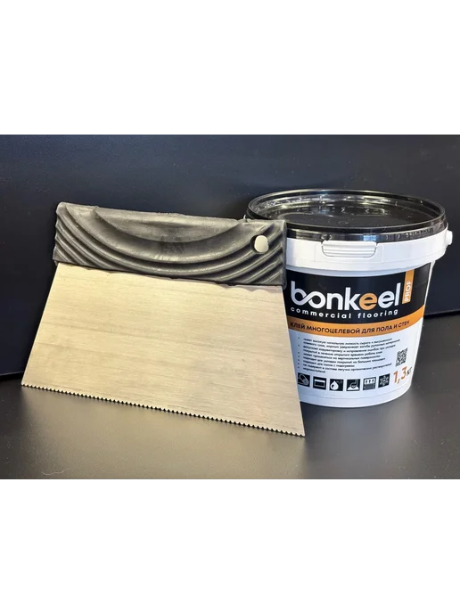 Bonkeel Шпатель строительный зубчатый Prof A2, 20см, черный, фото 2