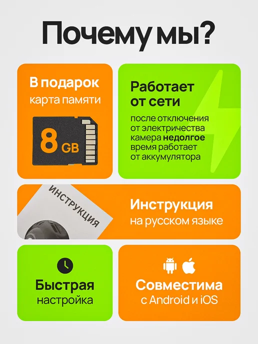 Shelby Мини Wi Fi камера видеонаблюдения для дома со звуком и запис…, черный, фото 7