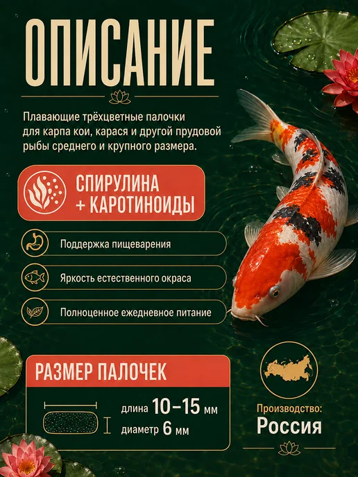 Корм для рыбок аквариумных крупного размера палочки 100гр, 100 г, фото 2
