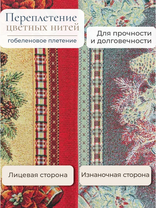 GOBIHOME NEW YEAR Наволочка гобеленовая Новогодние традиции 43х43 см, 43x43 см, фото 6