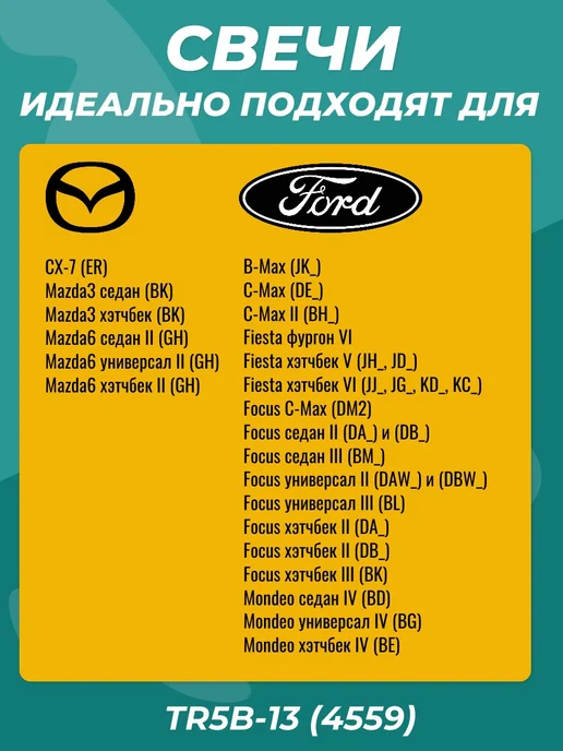NGK Свечи зажигания для Ford Focus 2 1.4 -1.6 комплект 4шт, 4 шт, фото 2