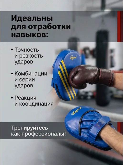 DR-SPORT Боксерские лапы для тренировок, голубой, фото 8