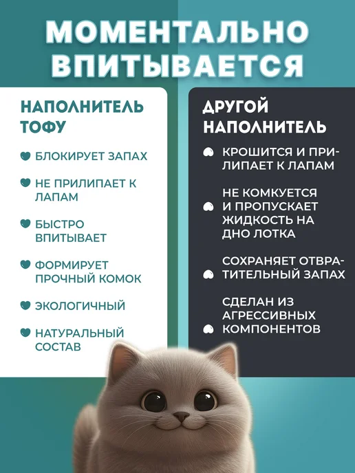 Reva Care Тофу наполнитель для кошачьего туалета, комкующийся, 7л, 7 л, фото 7