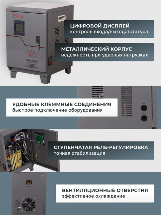 Стабилизатор напряжения 220в для дома 20 кВт АСН 20000/1-Ц — фото 2