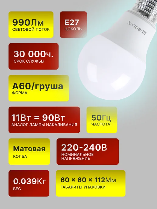 Лампа светодиодная энергосберегающая холодный свет Е27 — фото 4