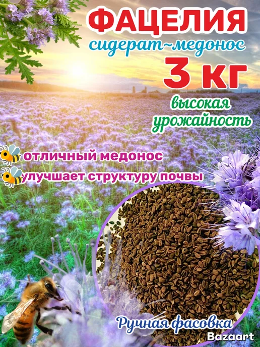 Фацелия семена 3 кг, 3 кг