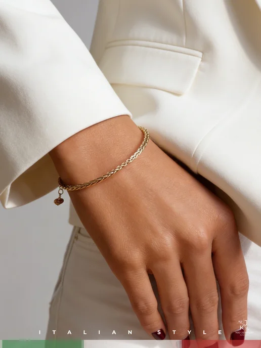 К80 JEWELRY Браслет на руку женский обруч бижутерия, желтый, фото 2
