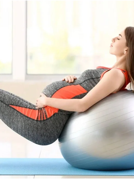 Фитбол спортивный мяч для фитнеса 75 см, синий, фото 7
