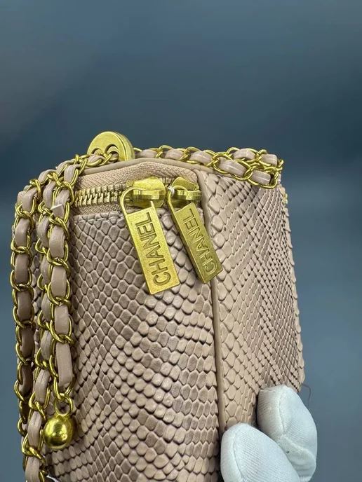 Chanel Шанель сумка клатч, бежевый, фото 7