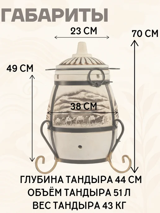 Гончар Кубани Тандыр глиняный для дачи Оазис полный комплект, вариант, фото 2
