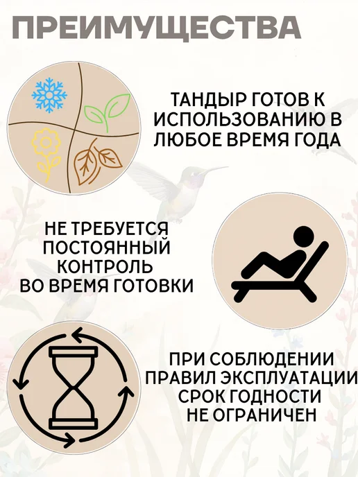 Гончар Кубани Тандыр глиняный для дачи Колибри полный комплект, вариант, фото 6