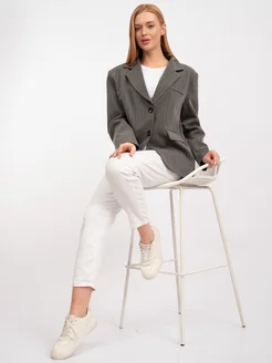 пиджак классический оверсайз в полоску