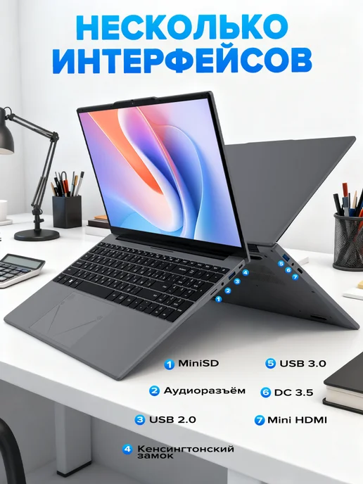 Ноутбук для работы и учебы 14" RAM 6ГБ SSD 128 ГБ, 16 ГБ, 256 ГБ, фото 4