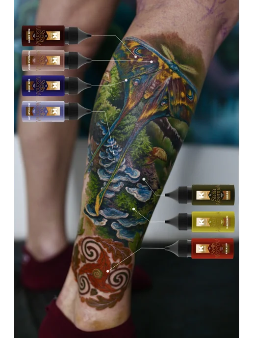 Краска tattoo ink Пигмент Краска для тату, 15 мл Умбра, 15 мл, фото 7