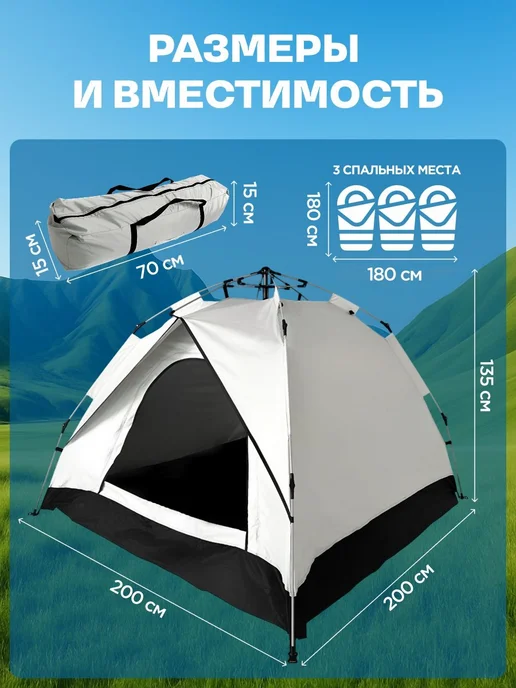 Палатка Палатка туристическая 2 местная двухслойная, вариант