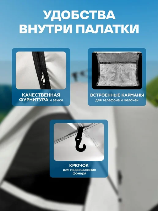 Палатка Палатка туристическая 2 местная двухслойная, вариант, фото 4