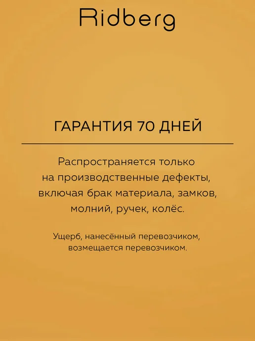 Ridberg Чемодан Sintera размер L, желтый, фото 8