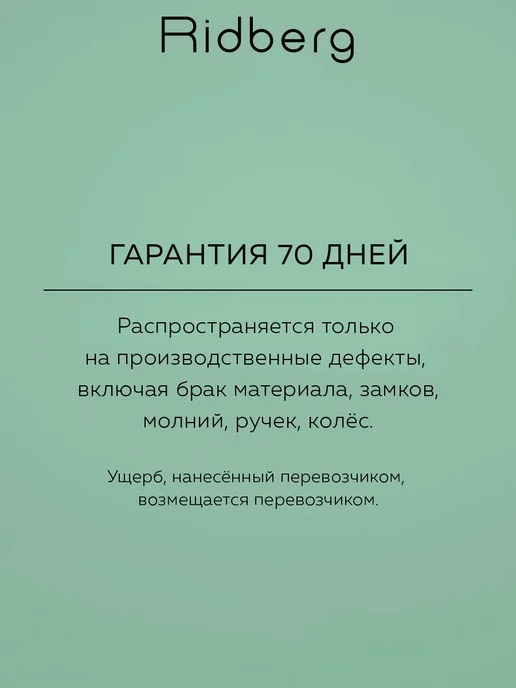 Ridberg Чемодан Sintera размер L, зеленый, фото 8