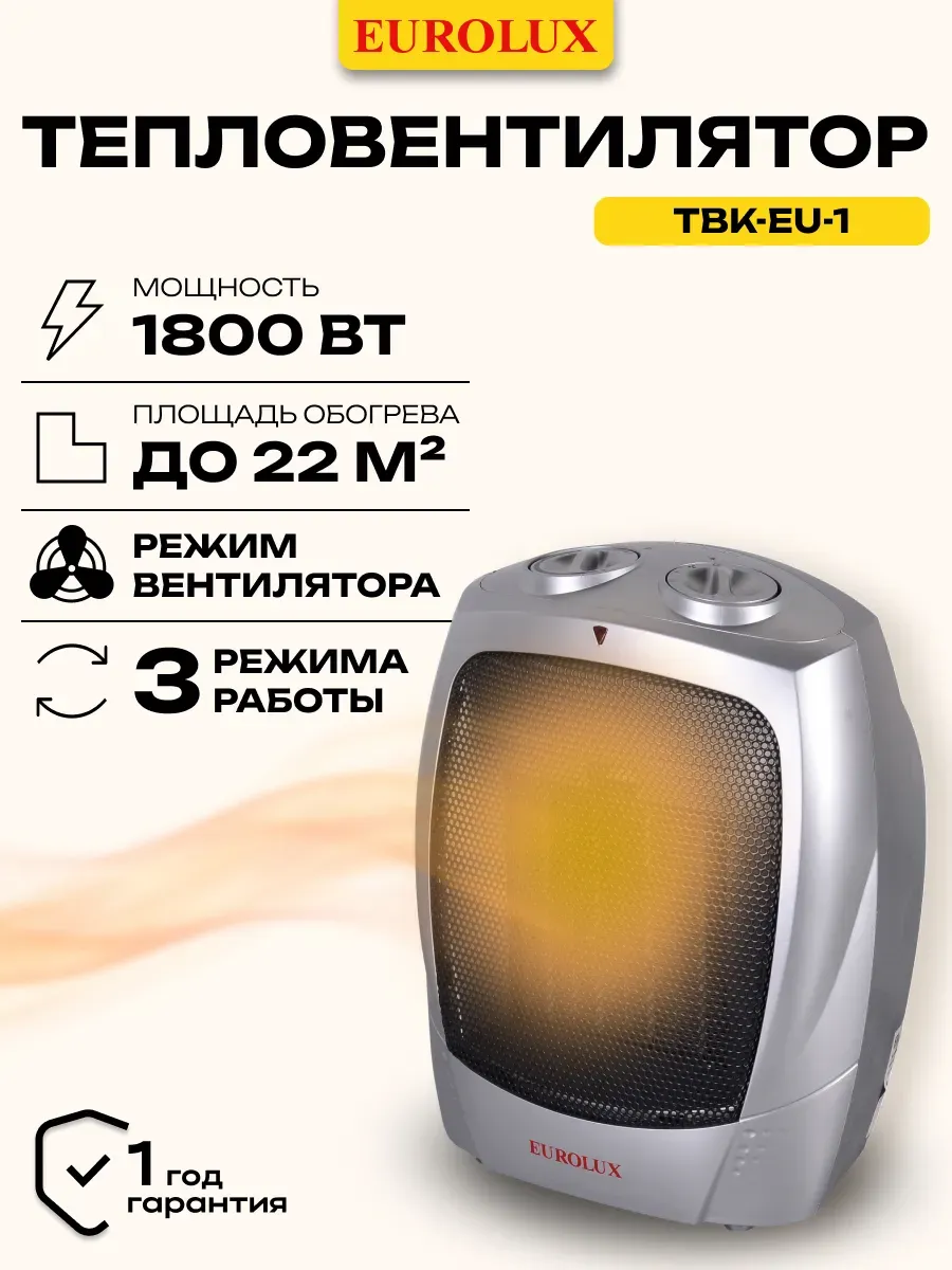 Тепловентилятор обогреватель ТВК-EU-1