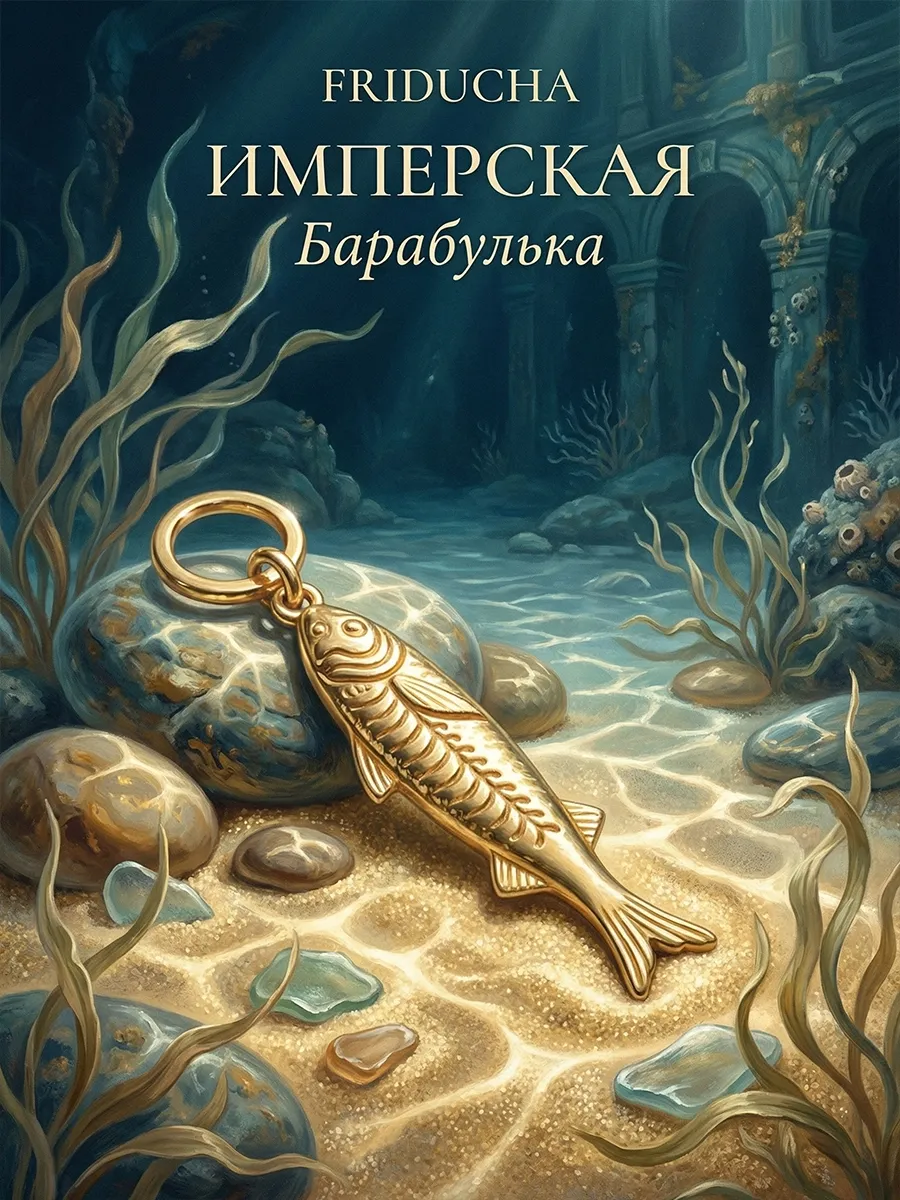 Подвеска-рыбка «Барабулька», позолота