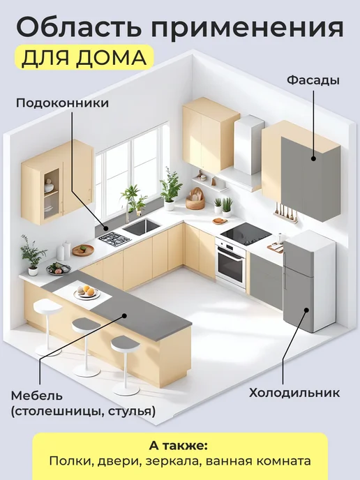 ОБНОВОЧКИН Пленка самоклеящаяся для мебели и кухни 6м матовая, 6 м, фото 4