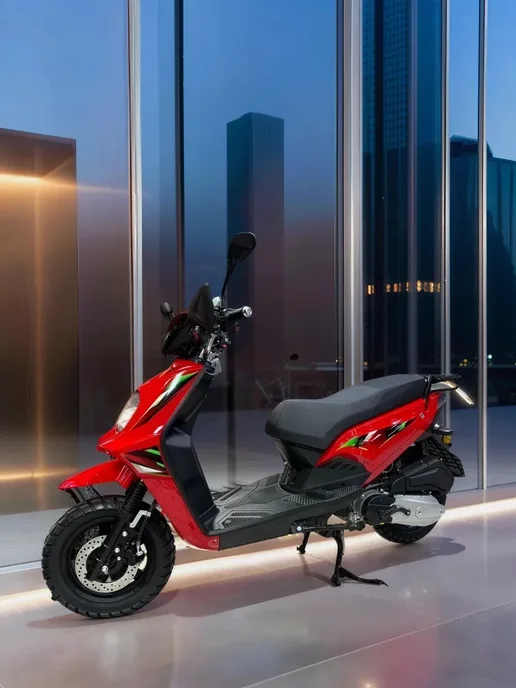 ТЕХНОМОТОРФ Скутер WIZARD RED LED 150 см3 (49,9 см3), красный, фото 3