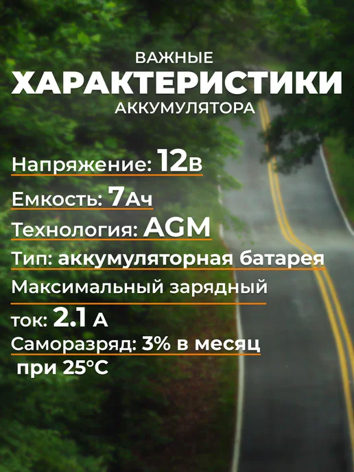 SECURITY FORCE Аккумулятор для ИБП SF 1207, Аккумулятор 12В 7 А, фото 2