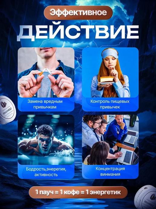 Brainvolt Энергетические паучи набор 5 вкусов месяца, вариант, фото 5